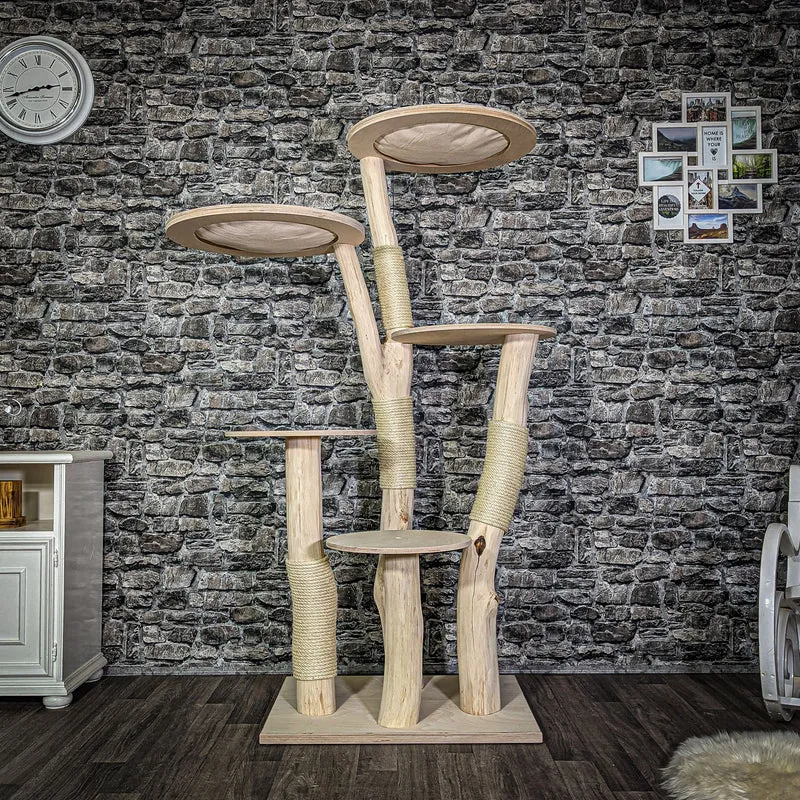 Naturkratzbaum 175 cm hoch Kratzbaum Natur Holz Design 2780 Katzenbaum