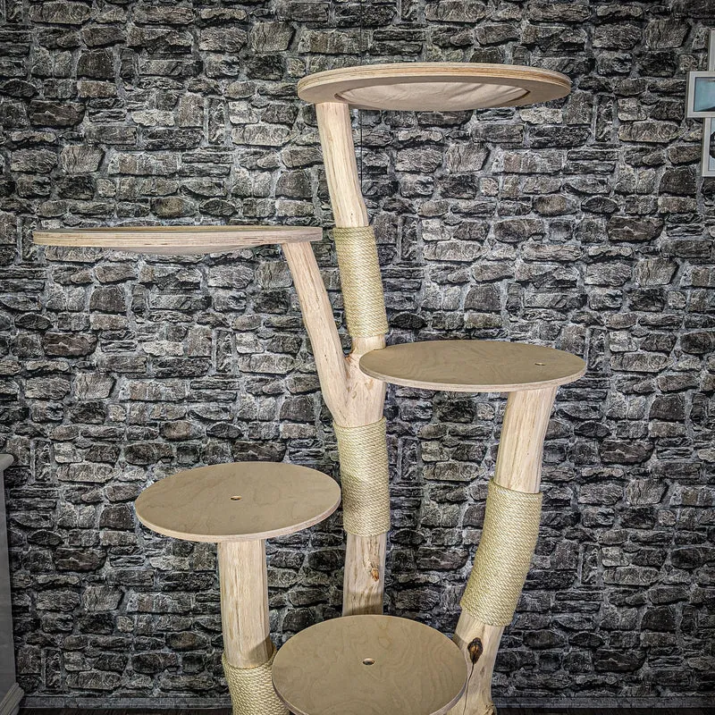 Naturkratzbaum 175 cm hoch Kratzbaum Natur Holz Design 2780 Katzenbaum