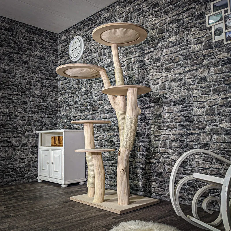 Naturkratzbaum 175 cm hoch Kratzbaum Natur Holz Design 2780 Katzenbaum