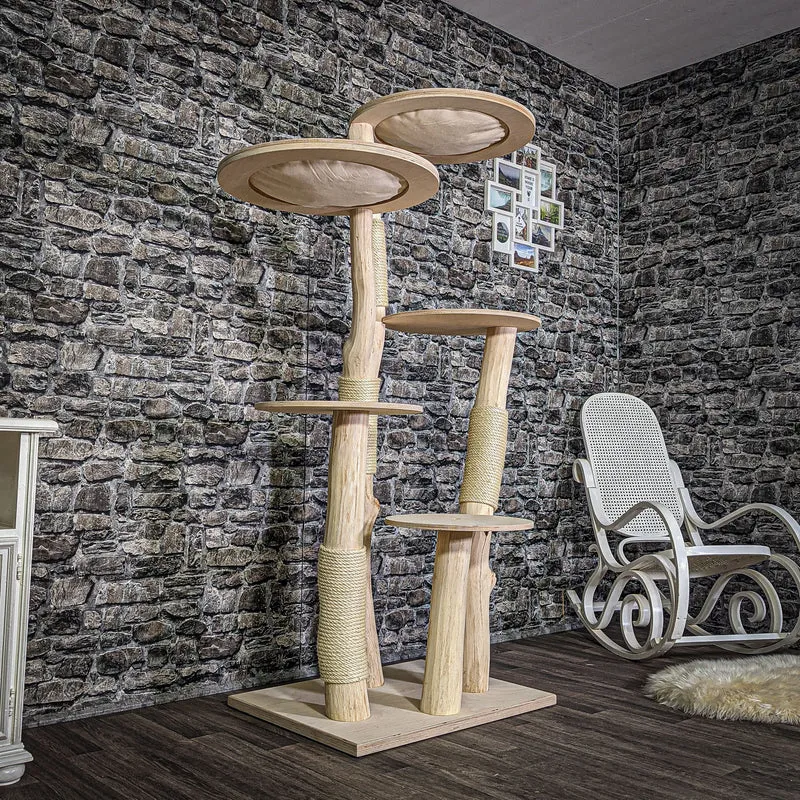 Naturkratzbaum 175 cm hoch Kratzbaum Natur Holz Design 2780 Katzenbaum