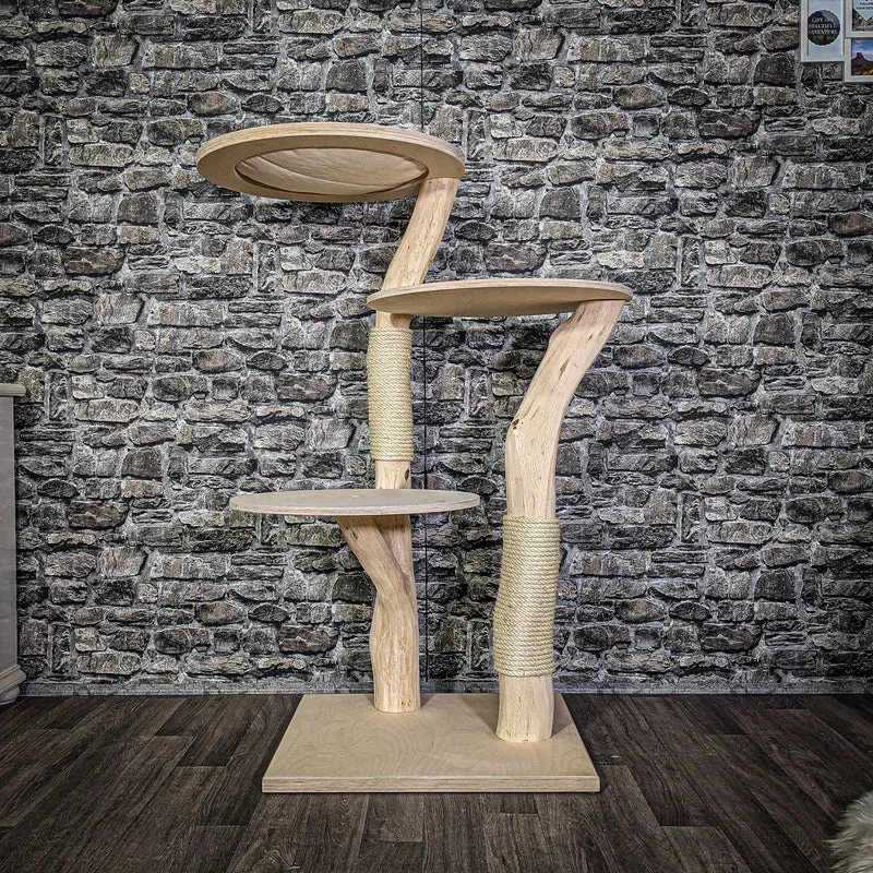 Naturkratzbaum 127 cm hoch Kratzbaum Natur Holz Design 2778 Katzenbaum