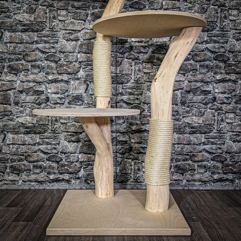 Naturkratzbaum 127 cm hoch Kratzbaum Natur Holz Design 2778 Katzenbaum
