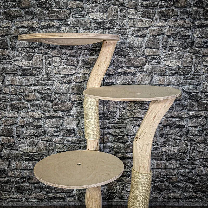 Naturkratzbaum 127 cm hoch Kratzbaum Natur Holz Design 2778 Katzenbaum