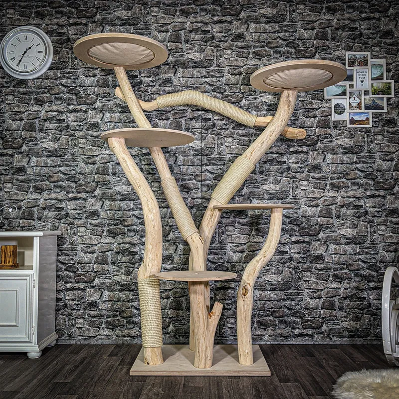 Naturkratzbaum 190 cm hoch Kratzbaum Natur Holz Design 2777 Katzenbaum