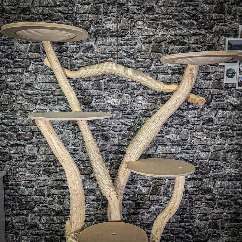 Naturkratzbaum 190 cm hoch Kratzbaum Natur Holz Design 2777 Katzenbaum