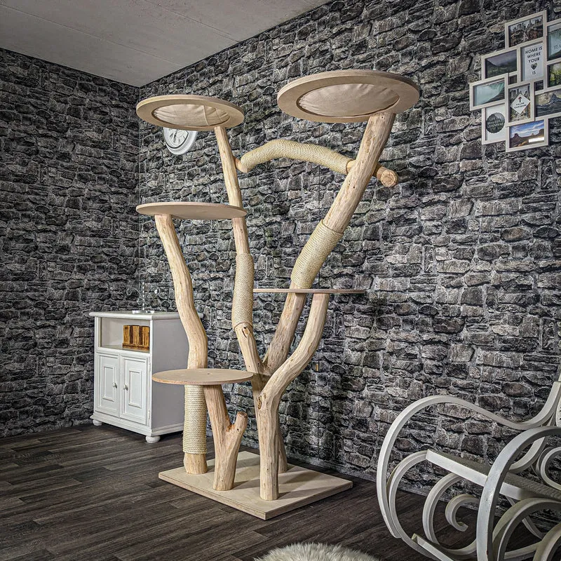 Naturkratzbaum 190 cm hoch Kratzbaum Natur Holz Design 2777 Katzenbaum