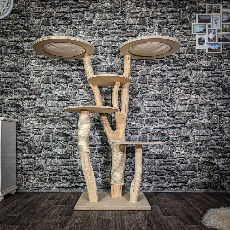 Naturkratzbaum 148 cm hoch Kratzbaum Natur Holz Design 2774 Katzenbaum