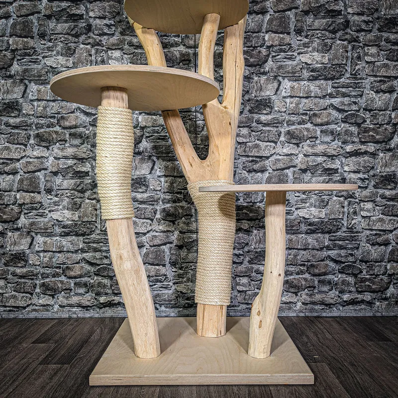 Naturkratzbaum 148 cm hoch Kratzbaum Natur Holz Design 2774 Katzenbaum