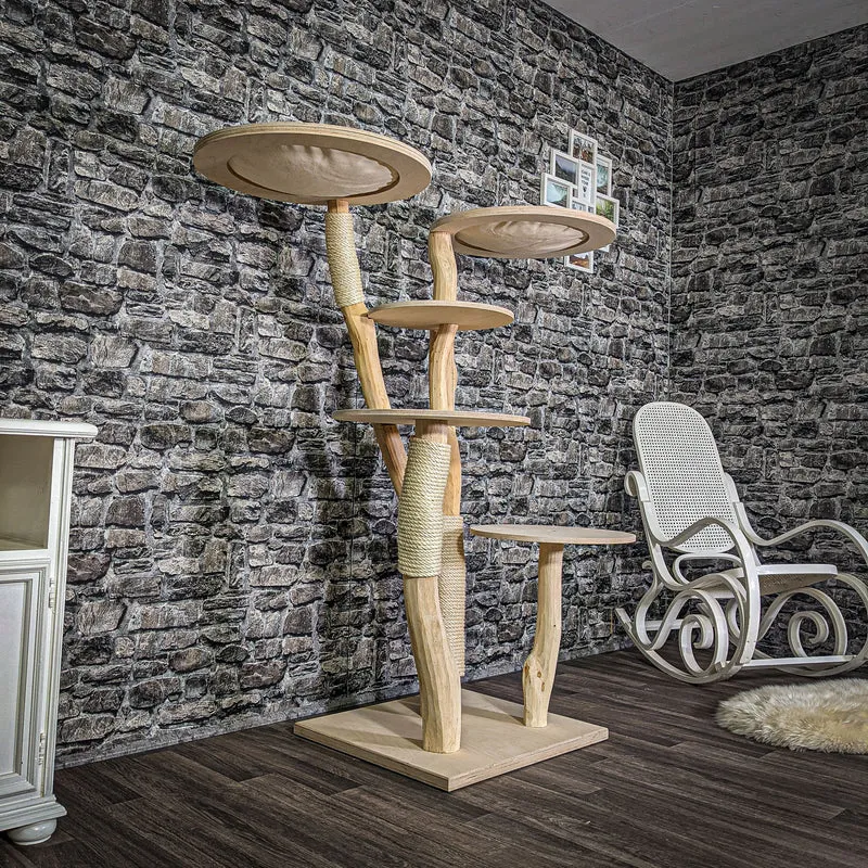 Naturkratzbaum 148 cm hoch Kratzbaum Natur Holz Design 2774 Katzenbaum