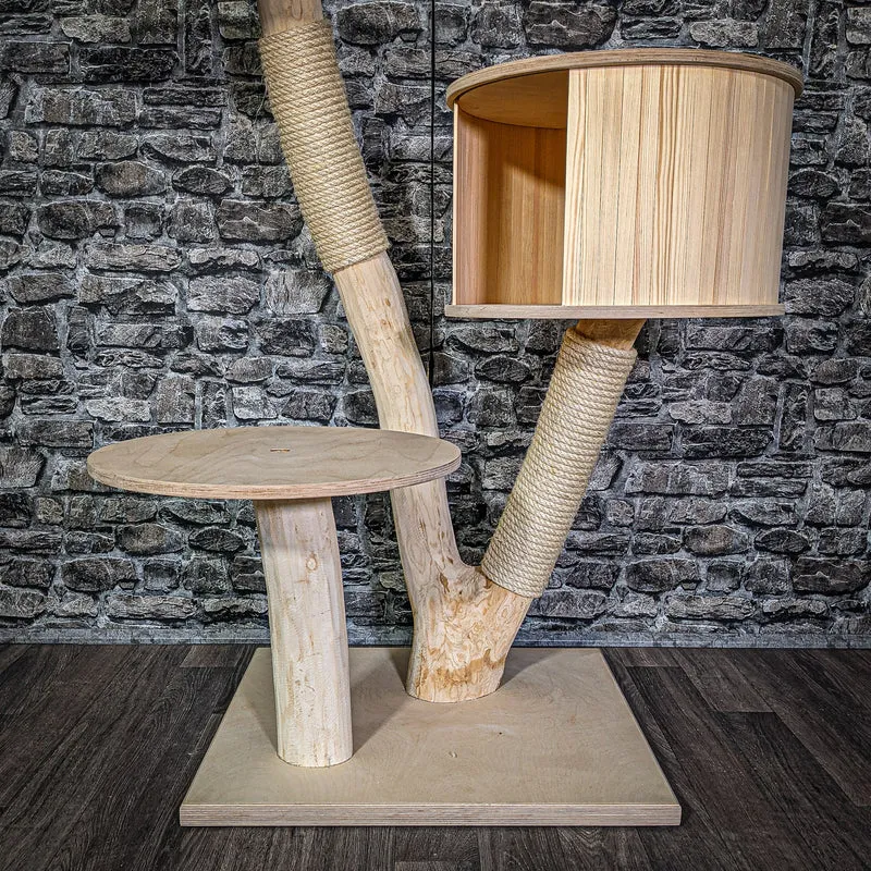 Naturkratzbaum 115 cm hoch Kratzbaum Natur Holz Design 2773 Katzenbaum
