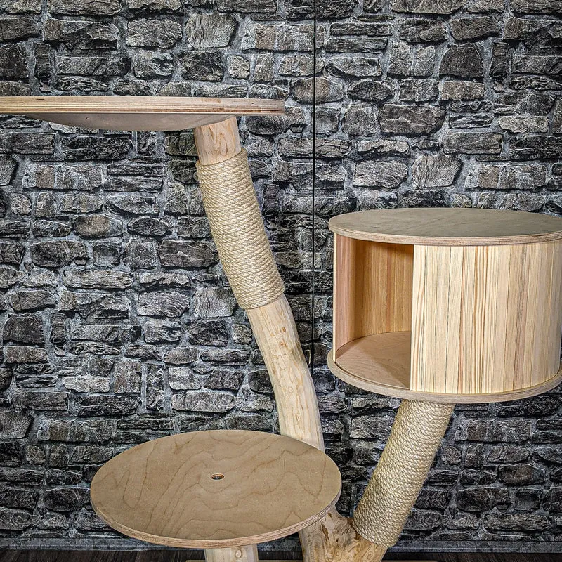 Naturkratzbaum 115 cm hoch Kratzbaum Natur Holz Design 2773 Katzenbaum