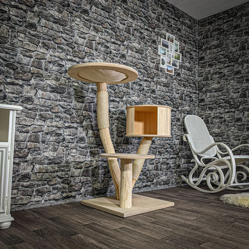 Naturkratzbaum 115 cm hoch Kratzbaum Natur Holz Design 2773 Katzenbaum