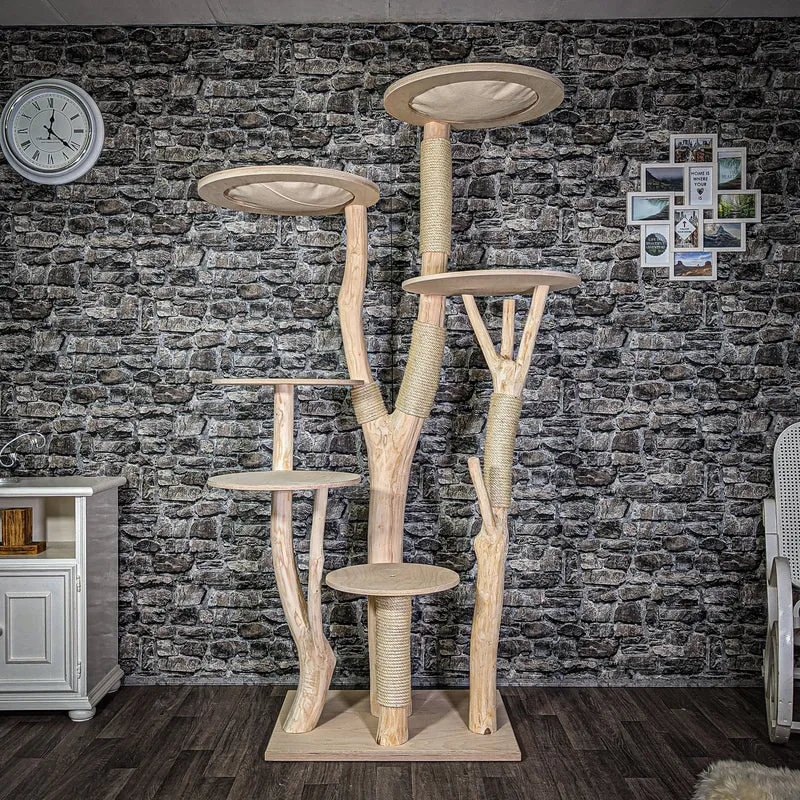 Naturkratzbaum 2772 Kratzbaum Natur Holz Design 206 cm hoch Katzenbaum