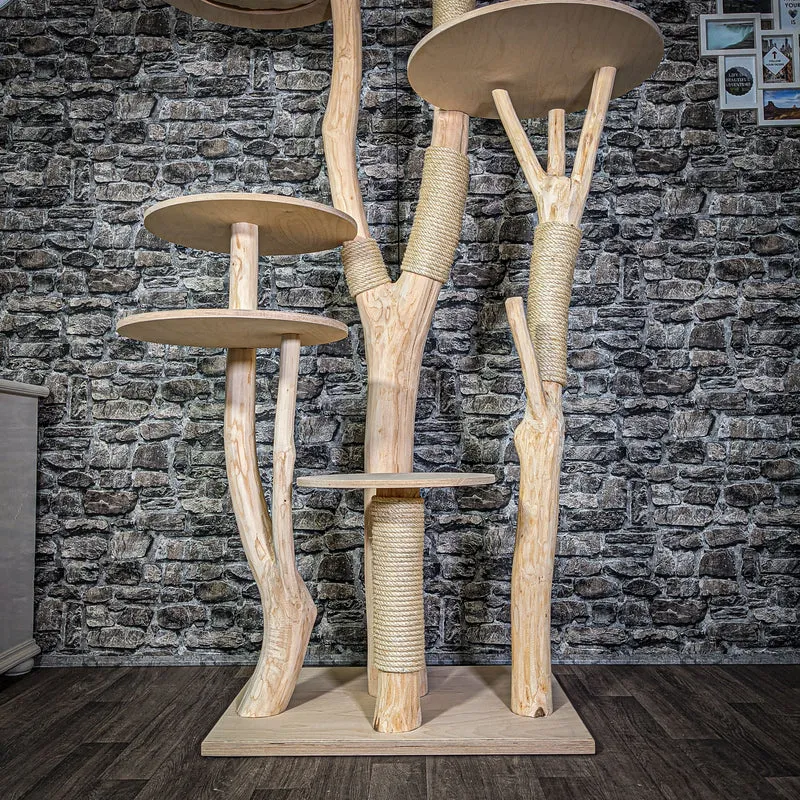 Naturkratzbaum 2772 Kratzbaum Natur Holz Design 206 cm hoch Katzenbaum