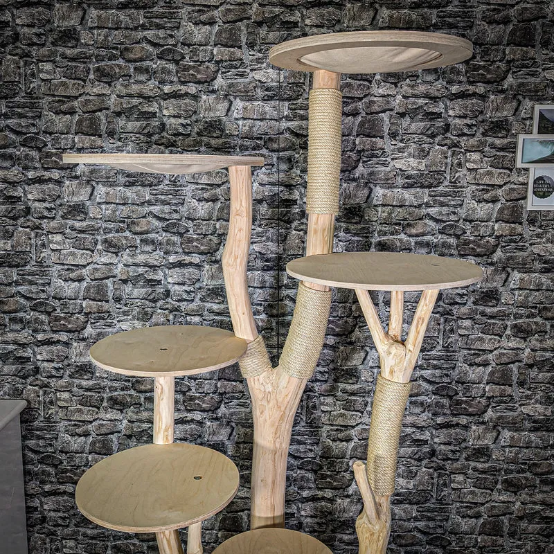 Naturkratzbaum 2772 Kratzbaum Natur Holz Design 206 cm hoch Katzenbaum