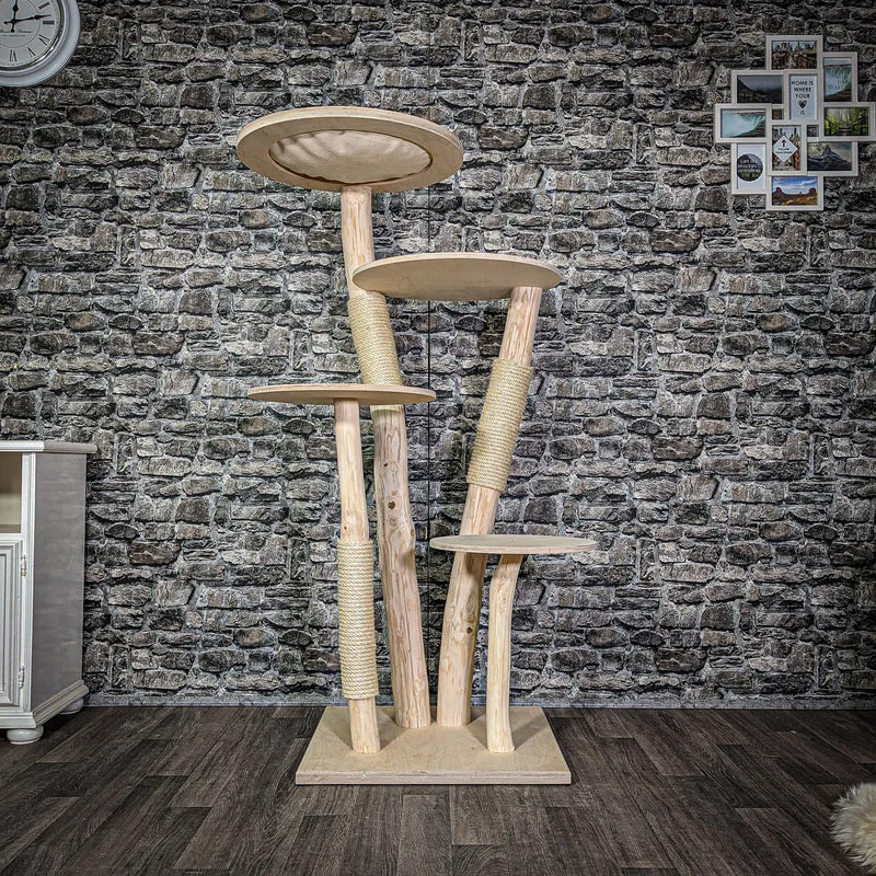 Naturkratzbaum 2771 Kratzbaum Natur Holz Design 153 cm hoch Katzenbaum