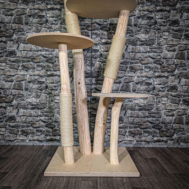 Naturkratzbaum 2771 Kratzbaum Natur Holz Design 153 cm hoch Katzenbaum