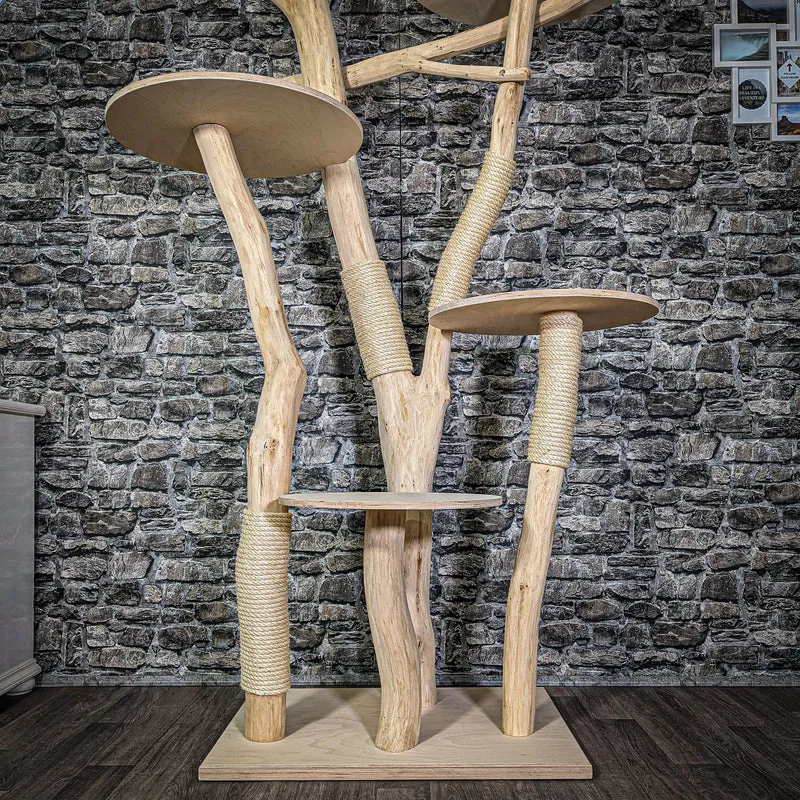 Naturkratzbaum 205 cm hoch Kratzbaum Natur Holz Design 2770 Katzenbaum