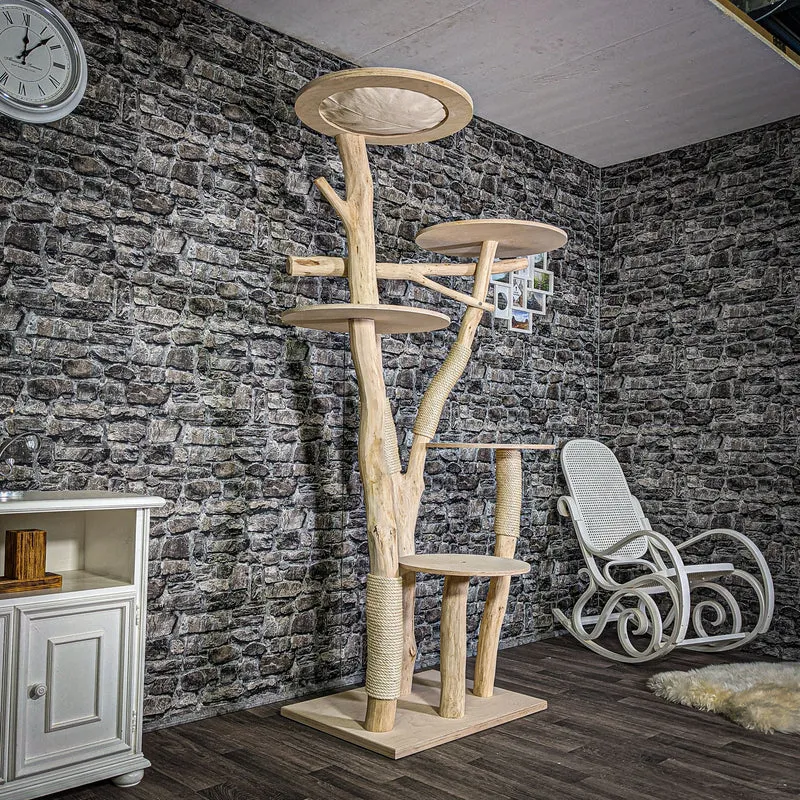 Naturkratzbaum 205 cm hoch Kratzbaum Natur Holz Design 2770 Katzenbaum