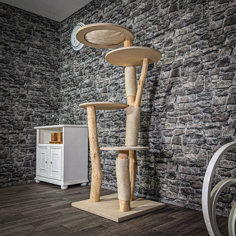 Naturkratzbaum 164 cm hoch Kratzbaum Natur Holz Design 2769 Katzenbaum