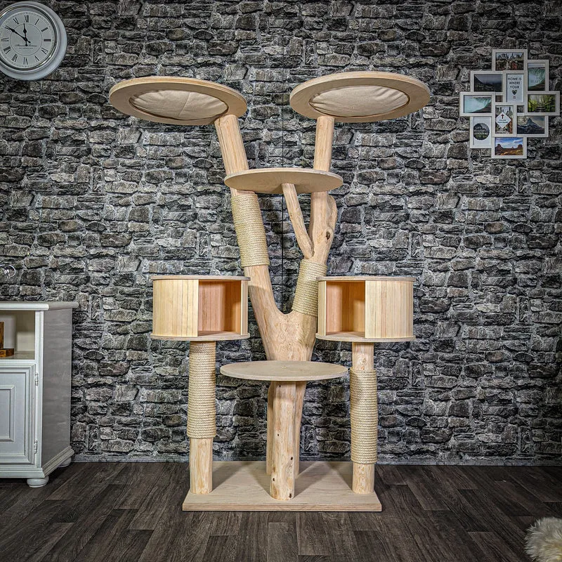 Naturkratzbaum 166 cm hoch Kratzbaum Natur Holz Design 2768 Katzenbaum