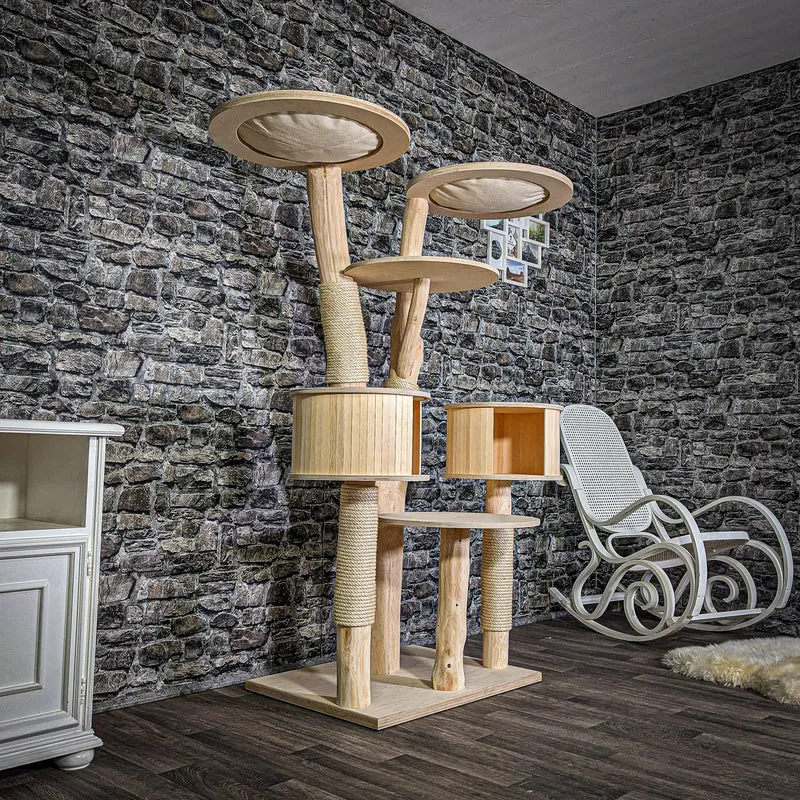 Naturkratzbaum 166 cm hoch Kratzbaum Natur Holz Design 2768 Katzenbaum