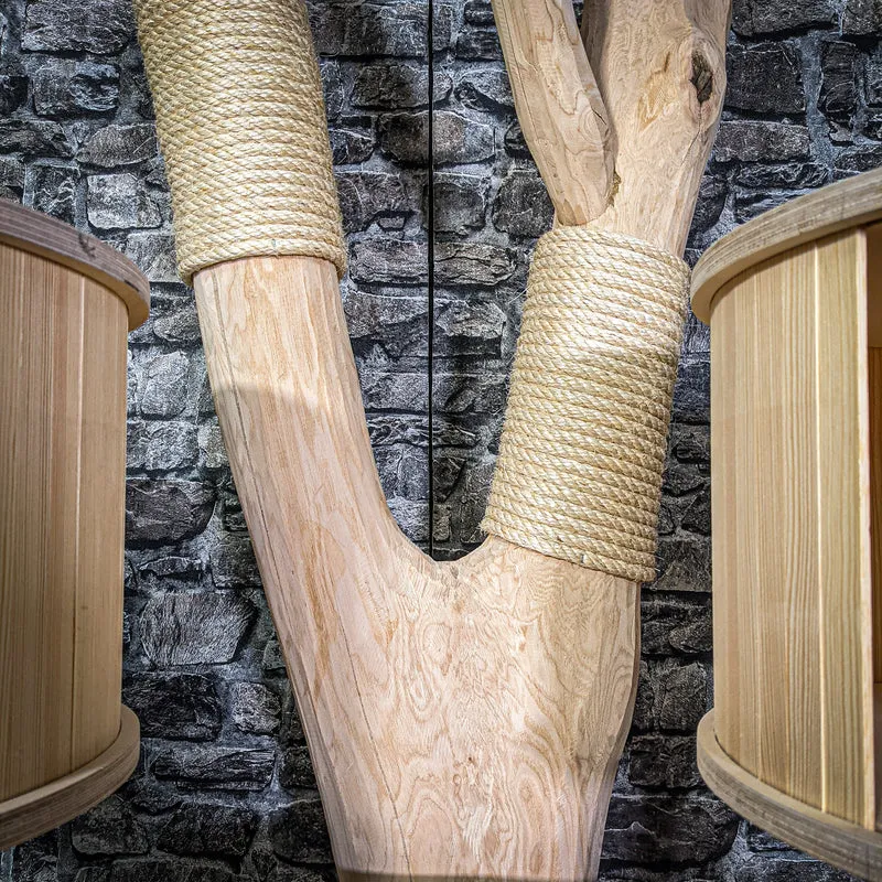 Naturkratzbaum 166 cm hoch Kratzbaum Natur Holz Design 2768 Katzenbaum