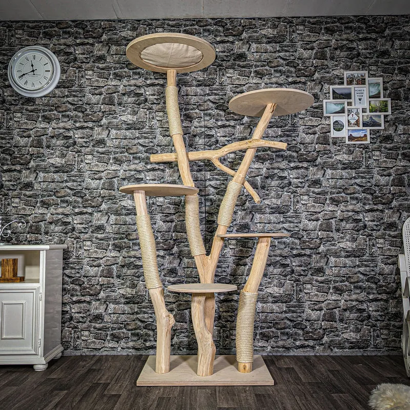 Naturkratzbaum 203 cm hoch Kratzbaum Natur Holz Design 2767 Katzenbaum