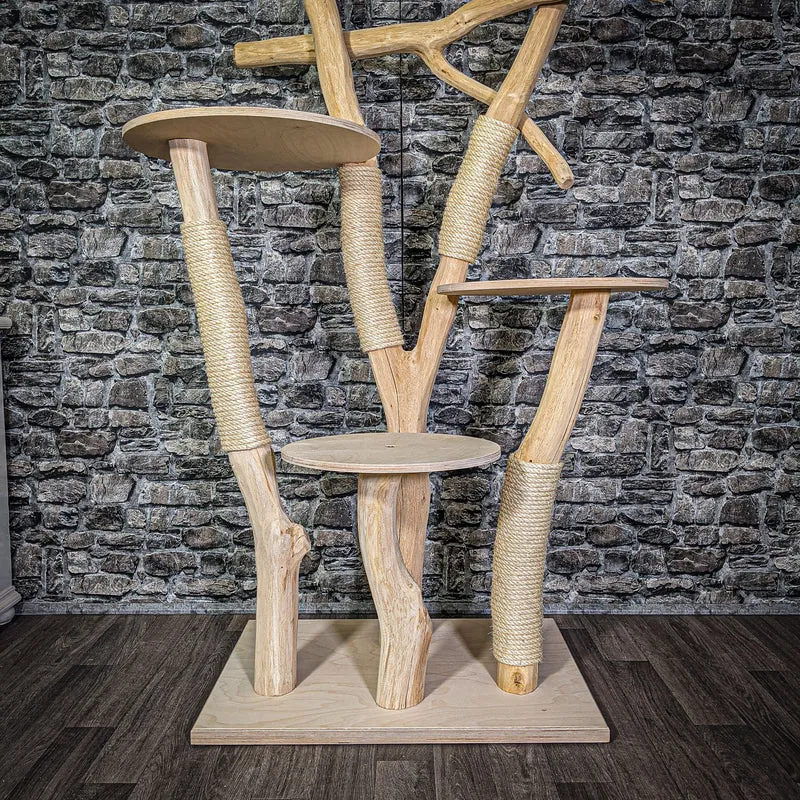 Naturkratzbaum 203 cm hoch Kratzbaum Natur Holz Design 2767 Katzenbaum