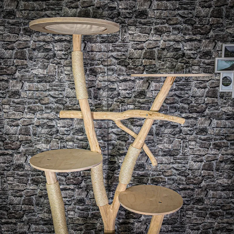 Naturkratzbaum 203 cm hoch Kratzbaum Natur Holz Design 2767 Katzenbaum