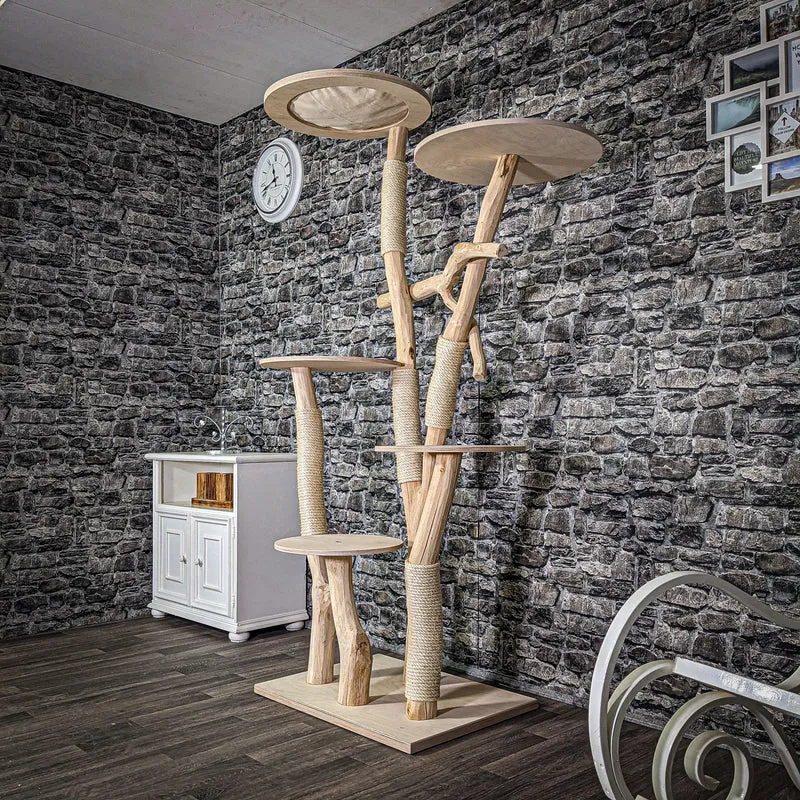 Naturkratzbaum 203 cm hoch Kratzbaum Natur Holz Design 2767 Katzenbaum