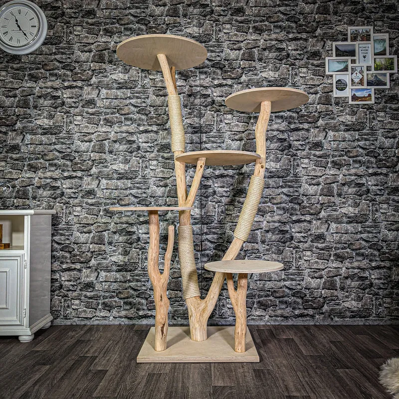 Naturkratzbaum 173 cm hoch Kratzbaum Natur Holz Design 2765 Katzenbaum