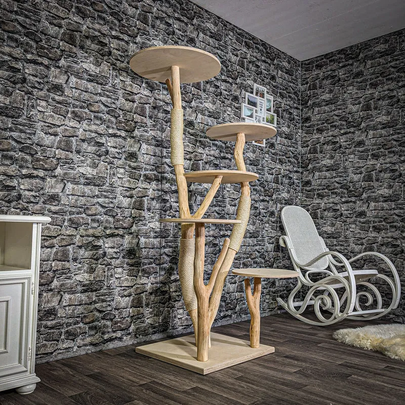Naturkratzbaum 173 cm hoch Kratzbaum Natur Holz Design 2765 Katzenbaum