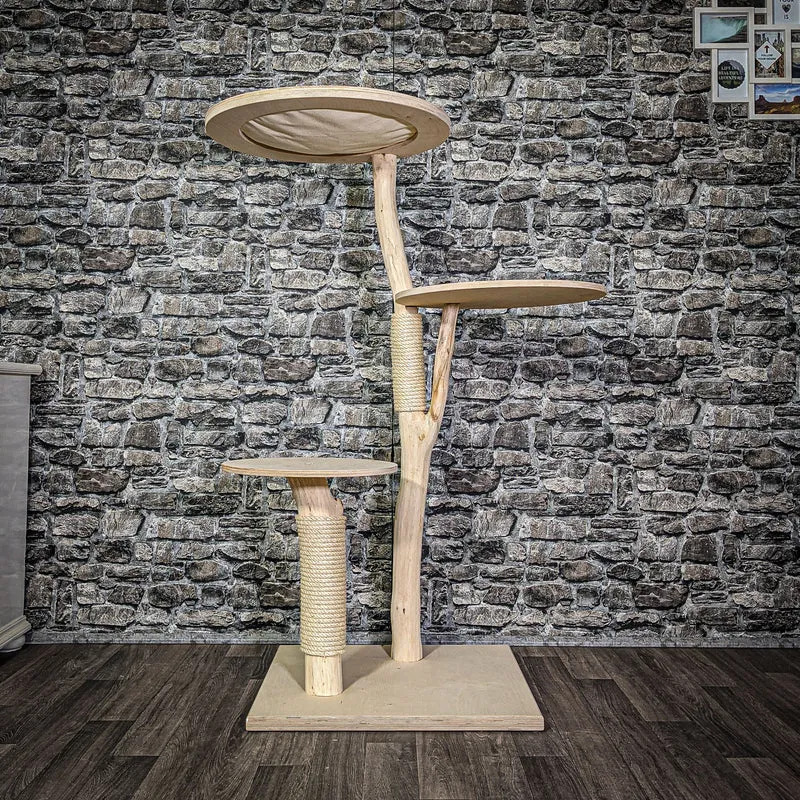 Naturkratzbaum 136 cm hoch Kratzbaum Natur Holz Design 2764 Katzenbaum