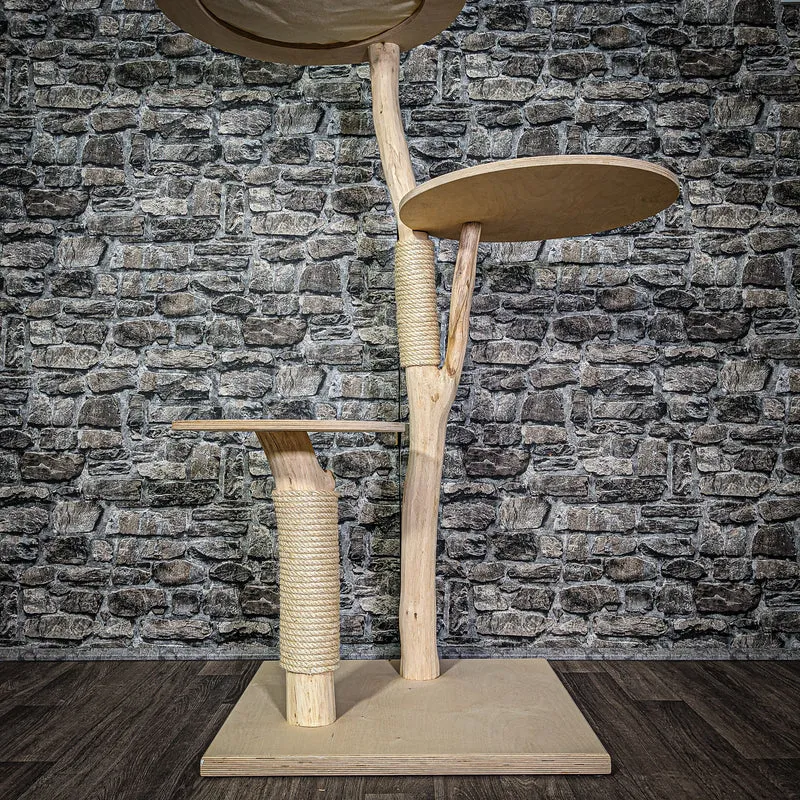 Naturkratzbaum 136 cm hoch Kratzbaum Natur Holz Design 2764 Katzenbaum