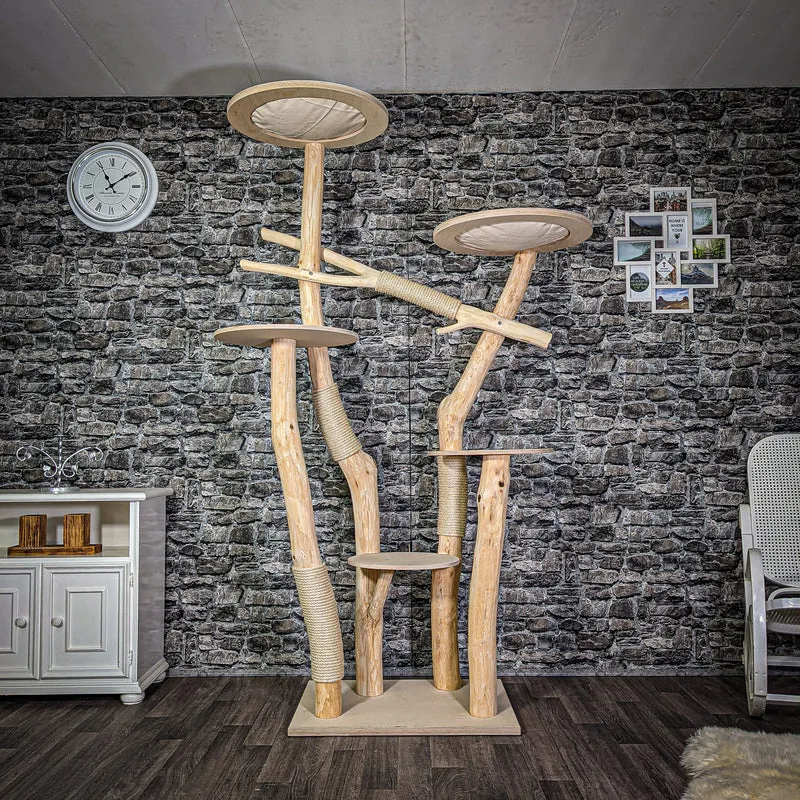 Naturkratzbaum 216 cm hoch Kratzbaum Natur Holz Design 2763 Katzenbaum