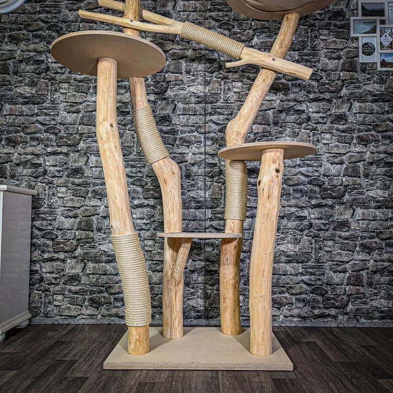 Naturkratzbaum 216 cm hoch Kratzbaum Natur Holz Design 2763 Katzenbaum