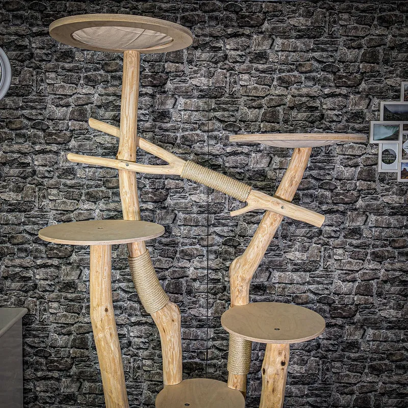 Naturkratzbaum 216 cm hoch Kratzbaum Natur Holz Design 2763 Katzenbaum