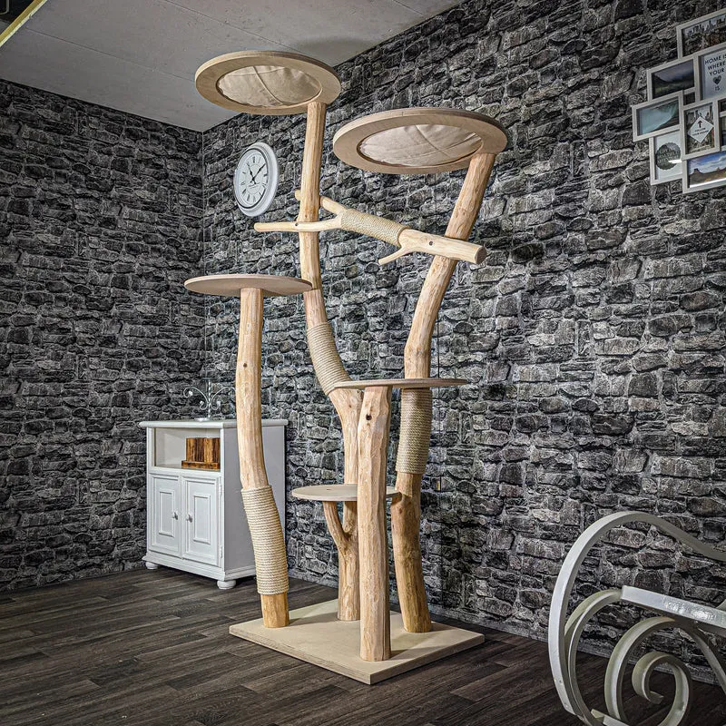 Naturkratzbaum 216 cm hoch Kratzbaum Natur Holz Design 2763 Katzenbaum
