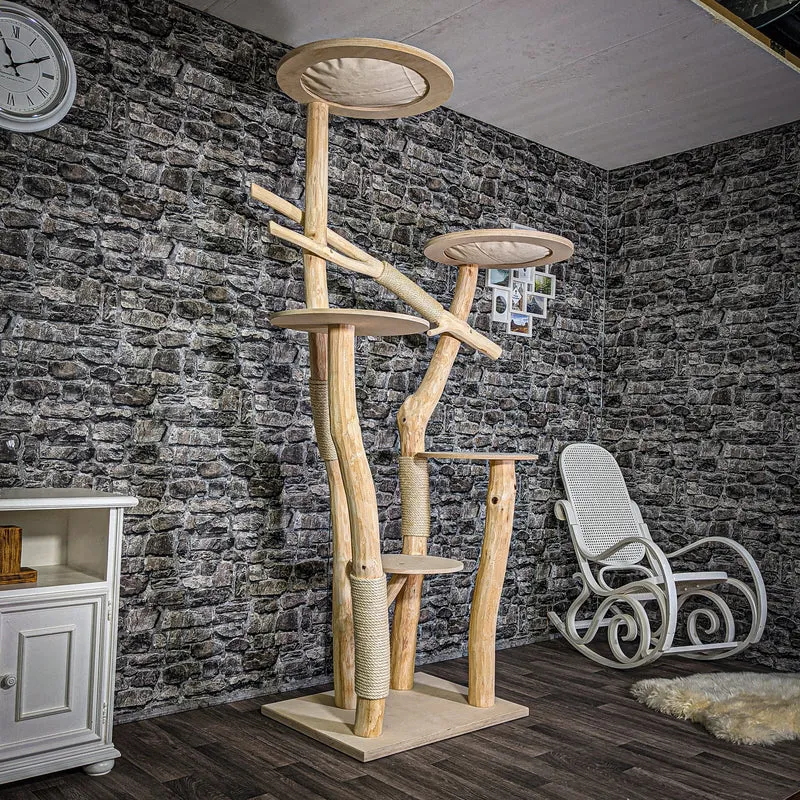Naturkratzbaum 216 cm hoch Kratzbaum Natur Holz Design 2763 Katzenbaum
