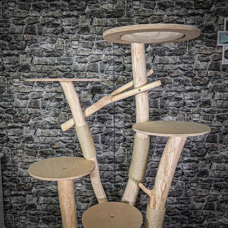 Naturkratzbaum 171 cm hoch Kratzbaum Natur Holz Design 2762 Katzenbaum