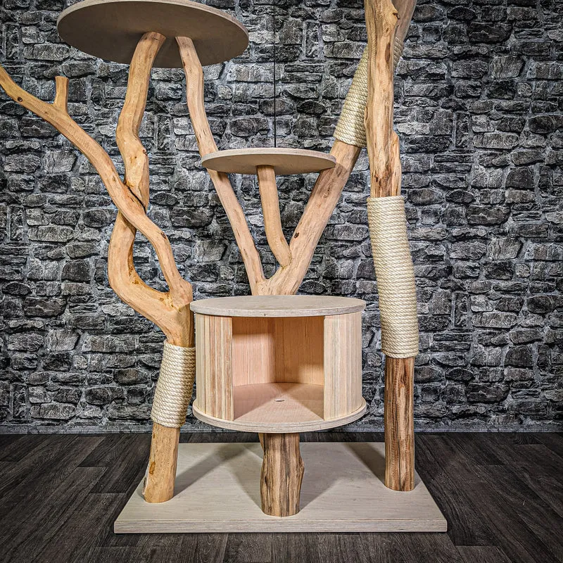 Naturkratzbaum 203 cm hoch Kratzbaum Natur Holz Design 2756 Katzenbaum