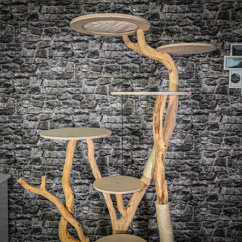 Naturkratzbaum 203 cm hoch Kratzbaum Natur Holz Design 2756 Katzenbaum