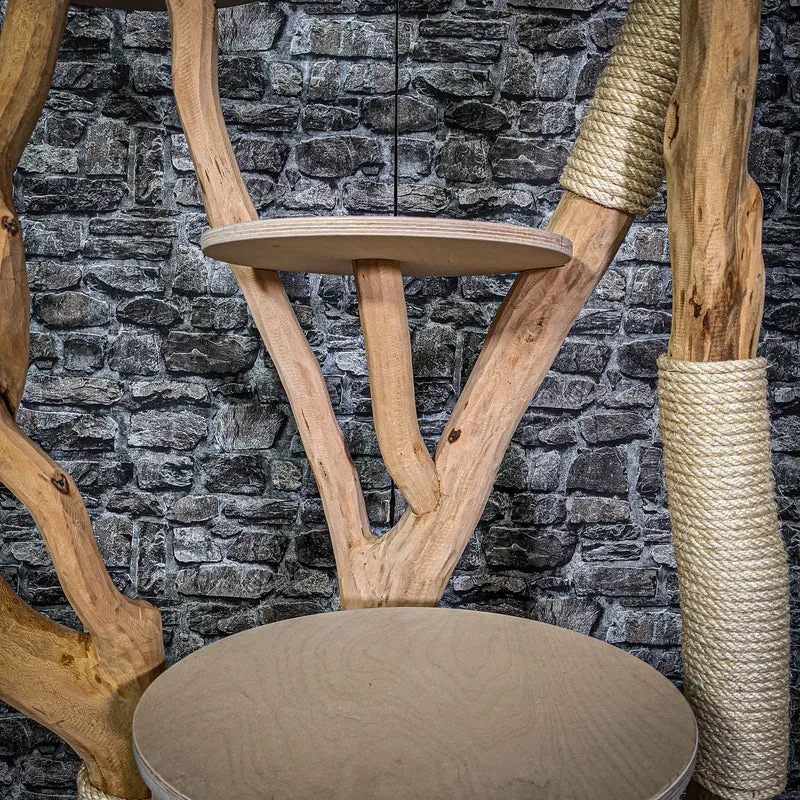Naturkratzbaum 203 cm hoch Kratzbaum Natur Holz Design 2756 Katzenbaum