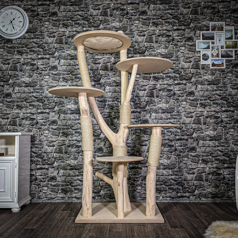 Naturkratzbaum 190 cm hoch Kratzbaum Natur Holz Design 2755 Katzenbaum