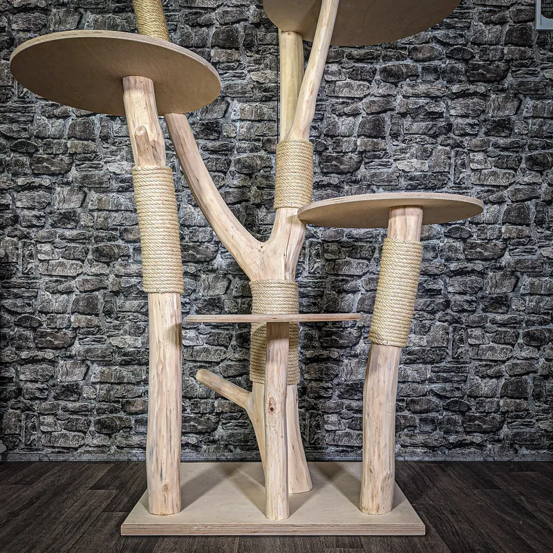 Naturkratzbaum 190 cm hoch Kratzbaum Natur Holz Design 2755 Katzenbaum