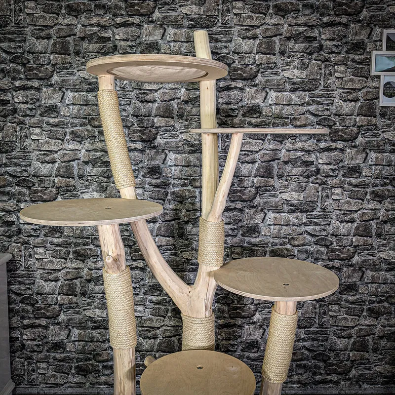 Naturkratzbaum 190 cm hoch Kratzbaum Natur Holz Design 2755 Katzenbaum