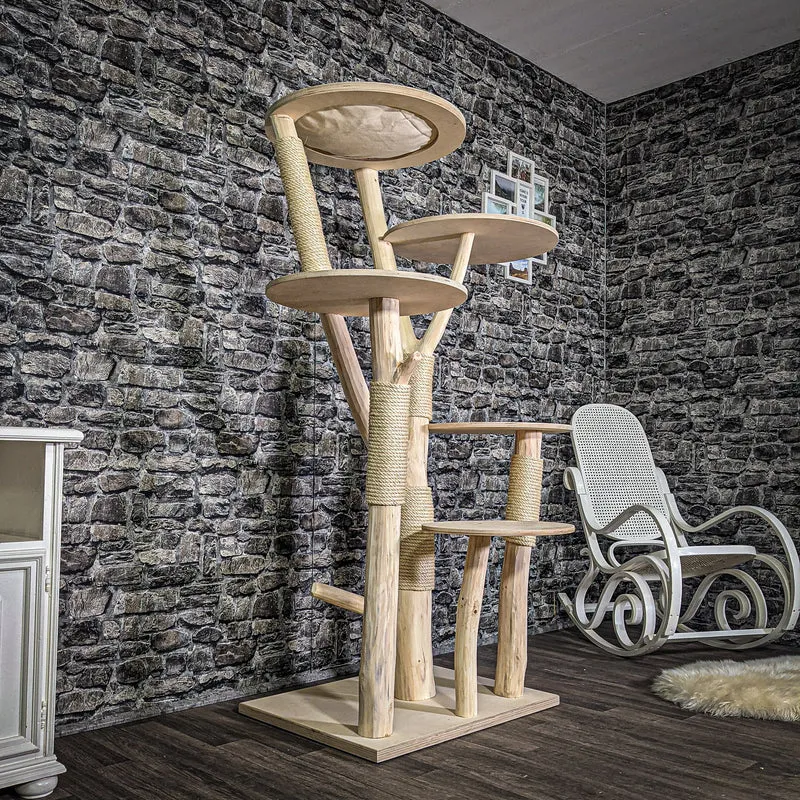 Naturkratzbaum 190 cm hoch Kratzbaum Natur Holz Design 2755 Katzenbaum