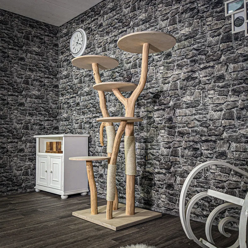 Naturkratzbaum 155 cm hoch Kratzbaum Natur Holz Design 2754 Katzenbaum