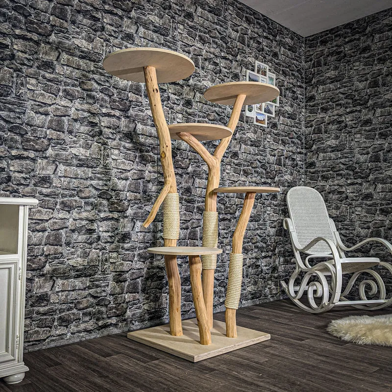 Naturkratzbaum 155 cm hoch Kratzbaum Natur Holz Design 2754 Katzenbaum